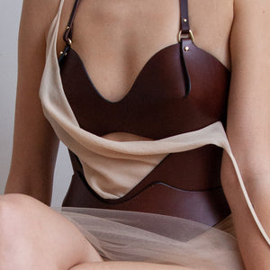 LARGE LOCK CORSET BROWN