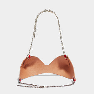 CHAIN BRA GLOSS RED