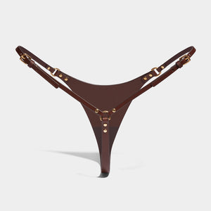 THIN STRAP THONG BROWN