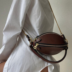 MINI MULTI ZIP STRAP BAG BROWN
