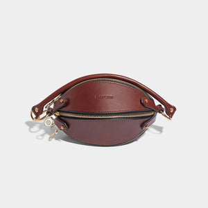 mini multi zip strap bag brown fleet ilya