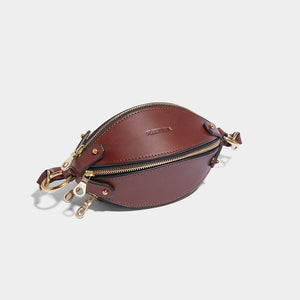 MINI MULTI ZIP STRAP BAG BROWN
