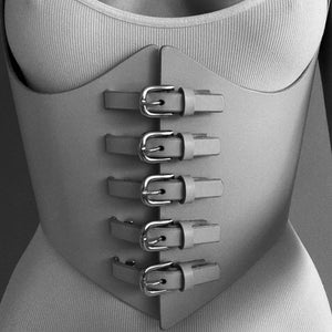 MULTI BUCKLE CORSET BLACK