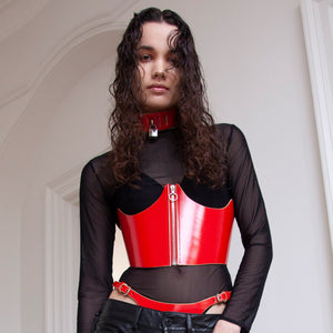 UNDERBUST CORSET GLOSS RED