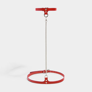 fleet ilya slim chain collar & belt red