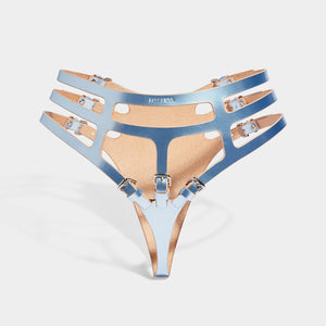 THE CAGE THONG PLATINUM BLUE
