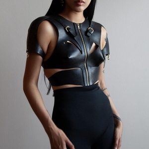 SLEEVED SOFT CUT OUT HARNESS BLACK