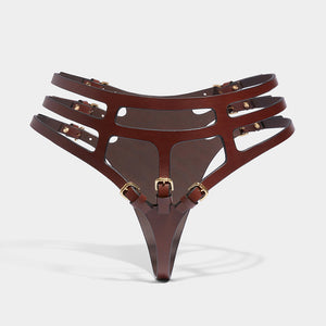 THE CAGE THONG BROWN