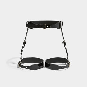 classic suspender harness black patent fleet ilya
