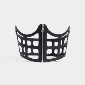 fleet ilya cut out underbust leather corset black