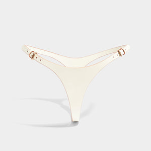 double buckle thong ivory