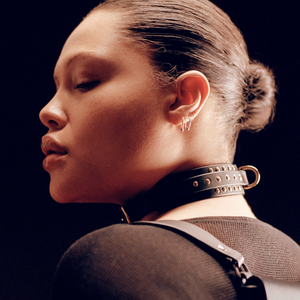 THIN STUDDED COLLAR NATURAL