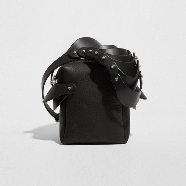 fleet ilya layered black shoulder piece bag