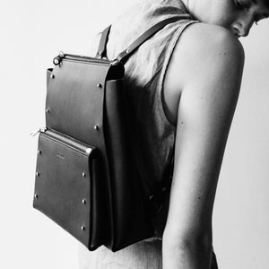POCKET STUDDED BACKPACK BLACK | Womens Bags | Fleet Ilya