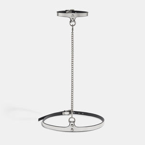 fleet ilya slim chain collar & belt silver