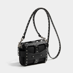 STUDDED O-RING TINY CAGE BAG BLACK | Womens Bags | Fleet Ilya