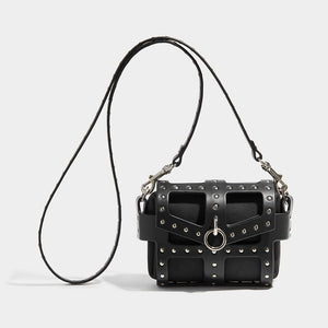 STUDDED O-RING TINY CAGE BAG BLACK | Womens Bags | Fleet Ilya