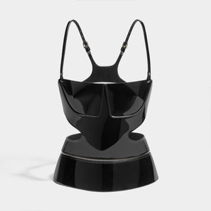 fleet ilya zip peplum corset patent black