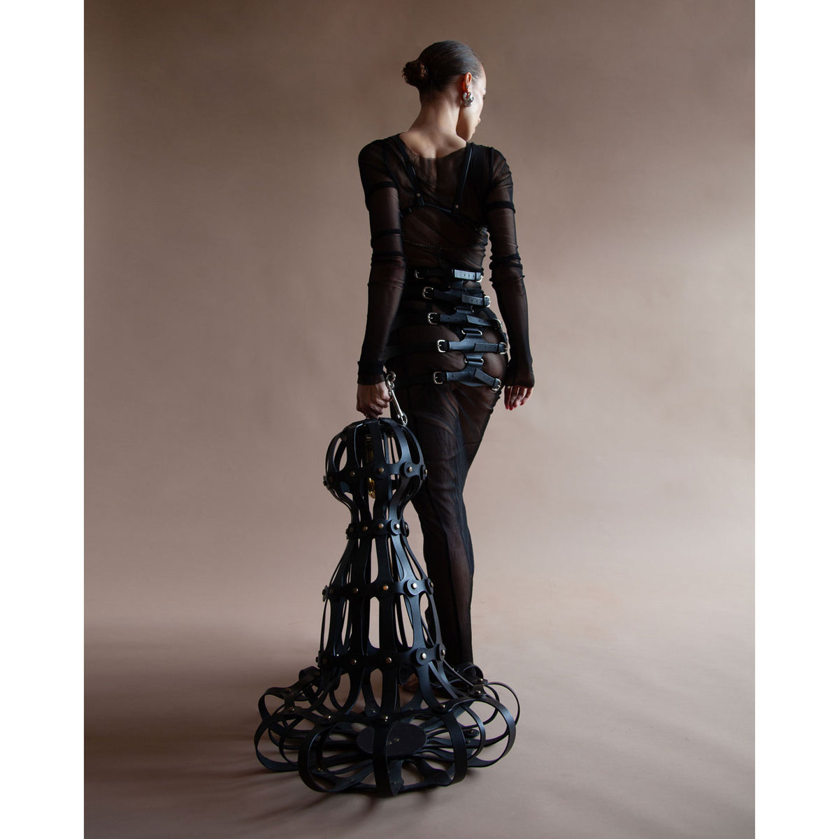 CAGE CHANDELIER BLACK