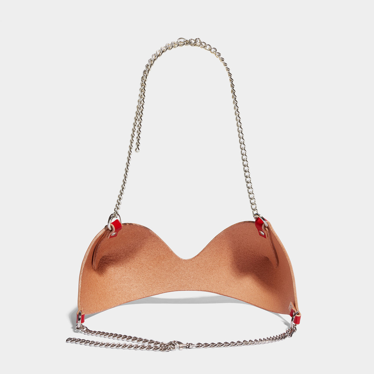CHAIN BRA GLOSS RED