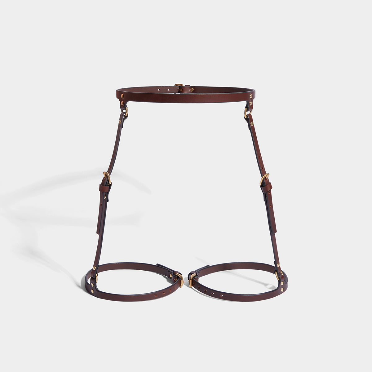fleet ilya thin strap suspender harness brown