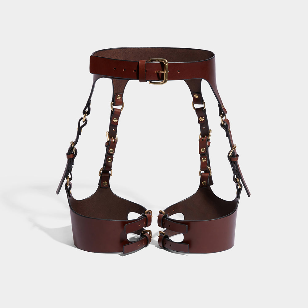 CURVED SUSPENDER HARNESS BROWN