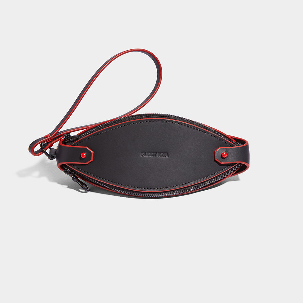 fleet ilya mini multi zip bag red edge