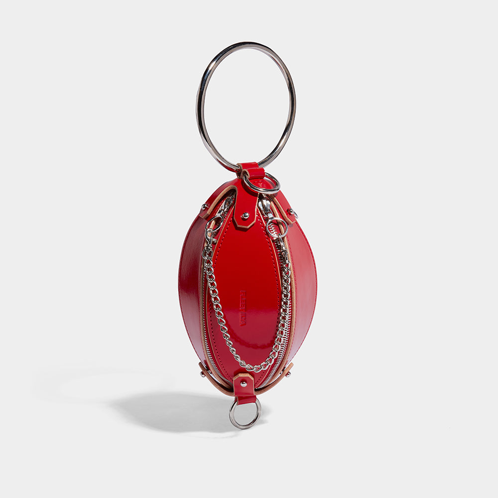 fleet ilya mini multi zip bag gloss red