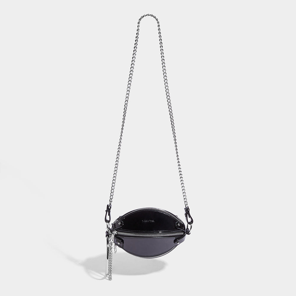 MINI MULTI ZIP BAG PATENT BLACK