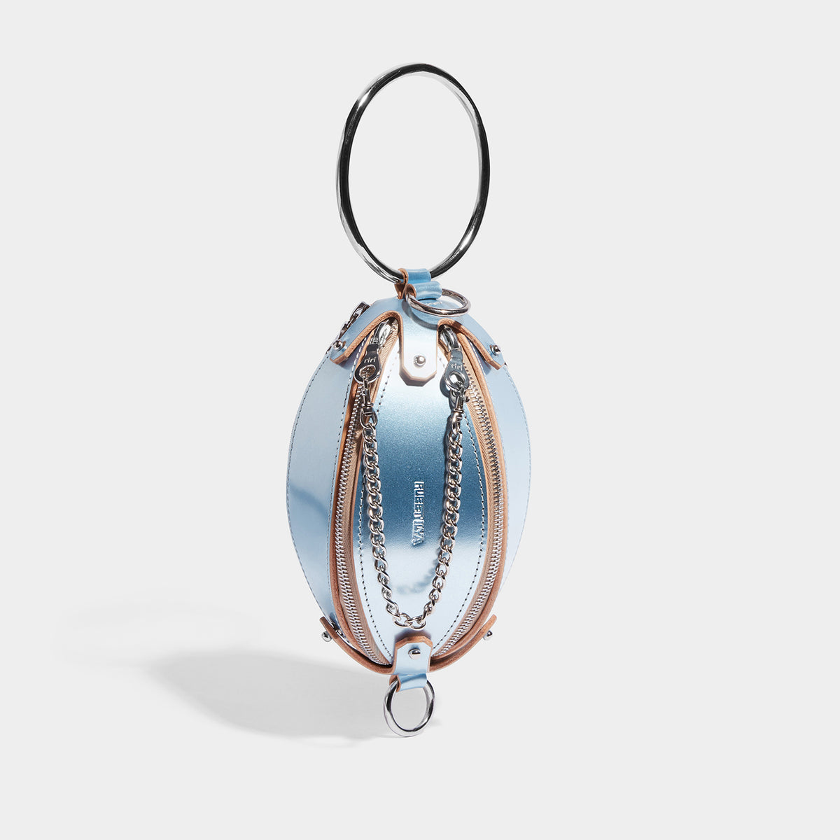 mini multi zip bag platinum blue fleet ilya