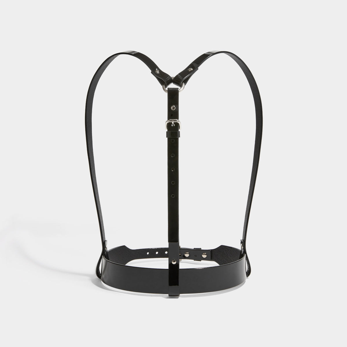 SIMPLE CLASSIC HARNESS PATENT BLACK