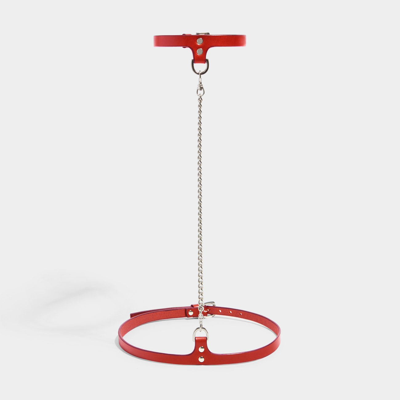 fleet ilya slim chain collar & belt red