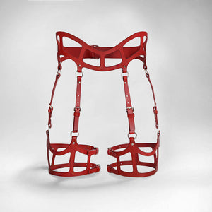 CURVED CUT OUT SUSPENDER HARNESS RED