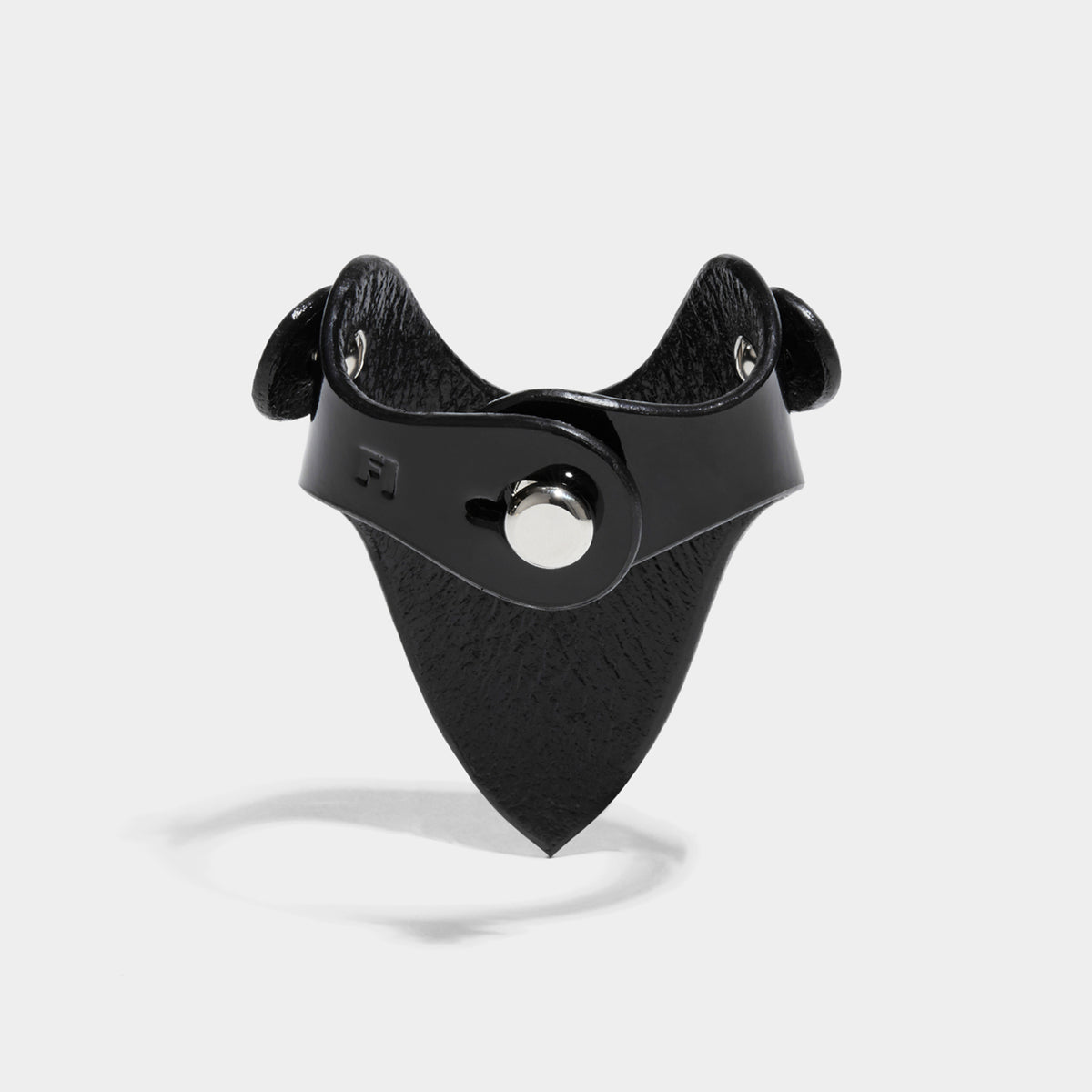 LAYERED SPIKE CUFF PATENT BLACK