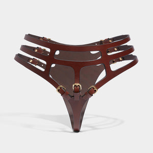 THE CAGE THONG BROWN