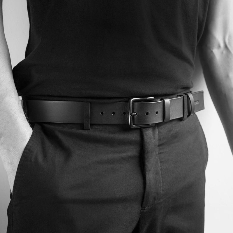 All Men's Black Leather Belts Fleet Ilya