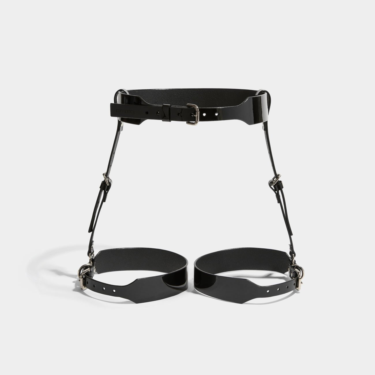 classic suspender harness black patent fleet ilya