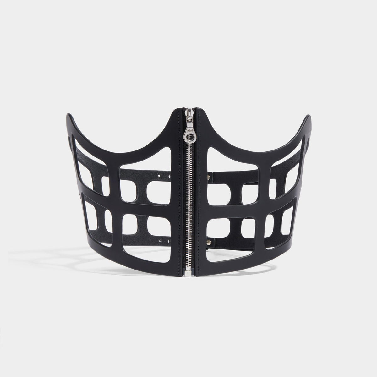 fleet ilya cut out underbust leather corset black