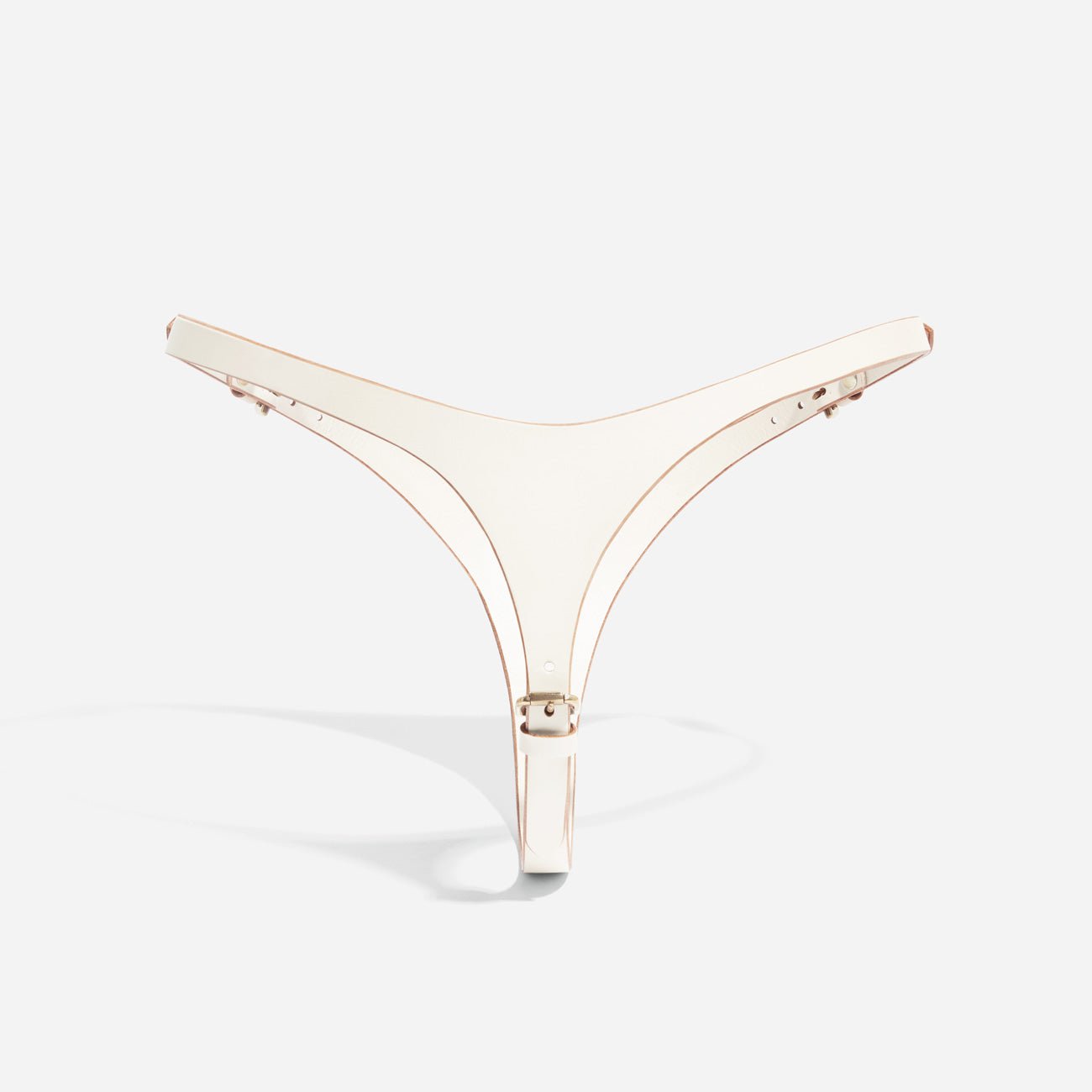 Double Buckle Thong Ivory
