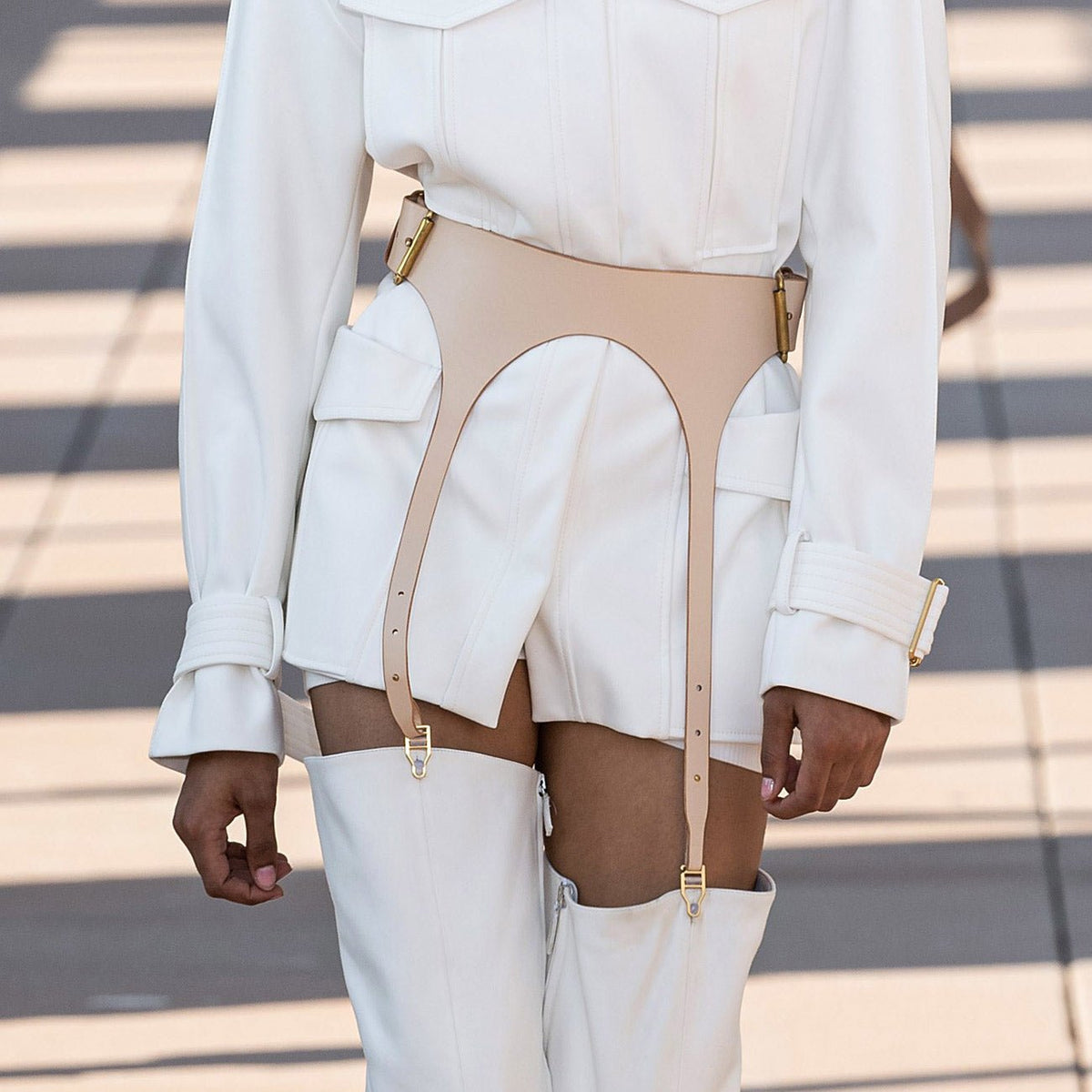 FI X DL GARTER HARNESS NATURAL | FI X Dion Lee | Fleet Ilya