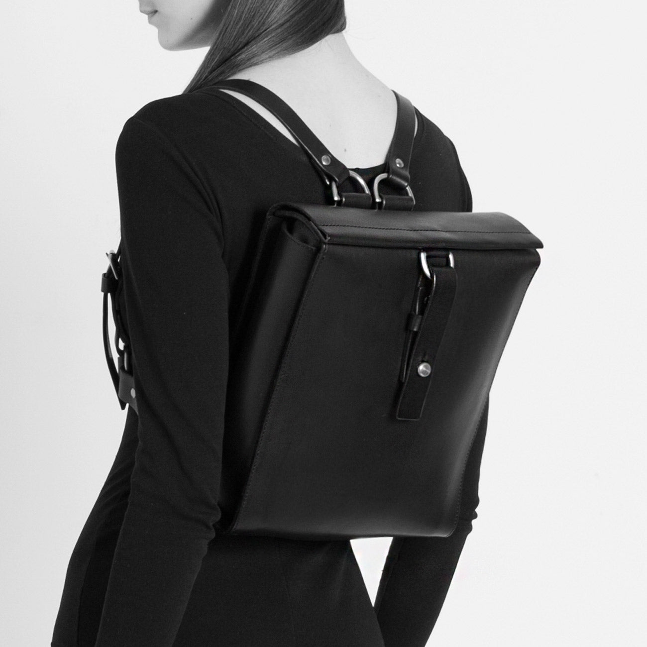 black leather harness backpack HARNESS BACKPACK BLACK | Signature Leather Accessories