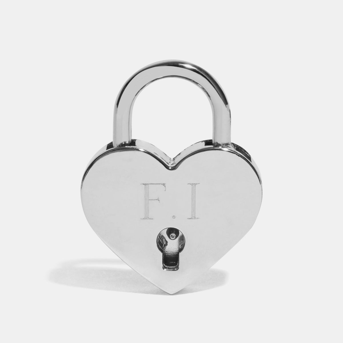 PERSONALISED SILVER HEART PADLOCK - Fleet Ilya