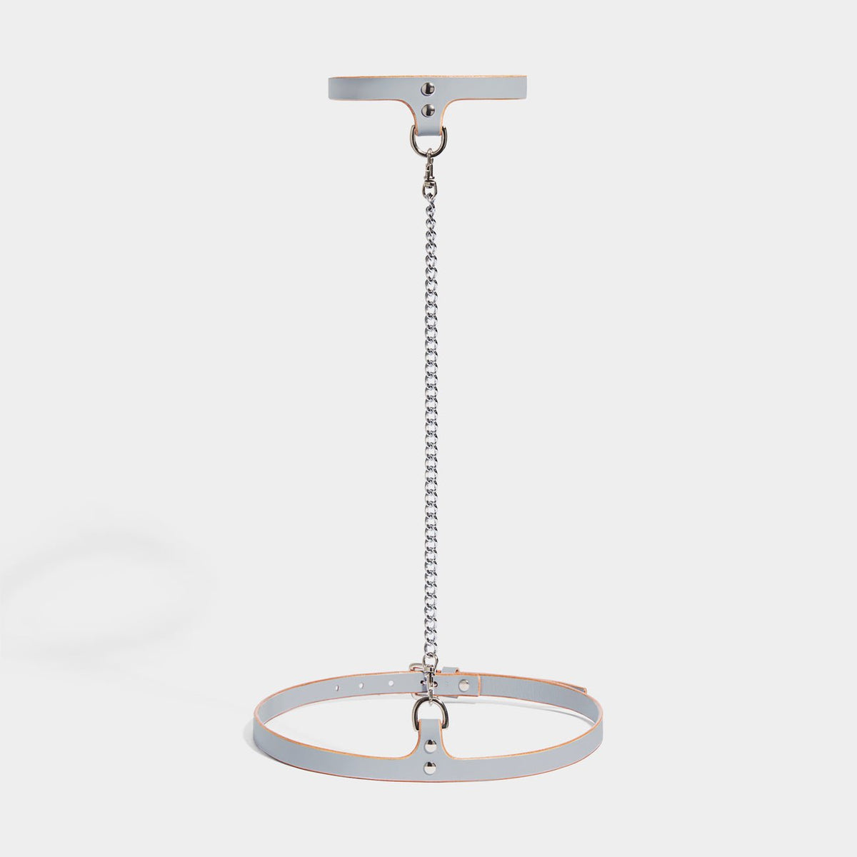 fleet ilya slim chain collar & belt grey