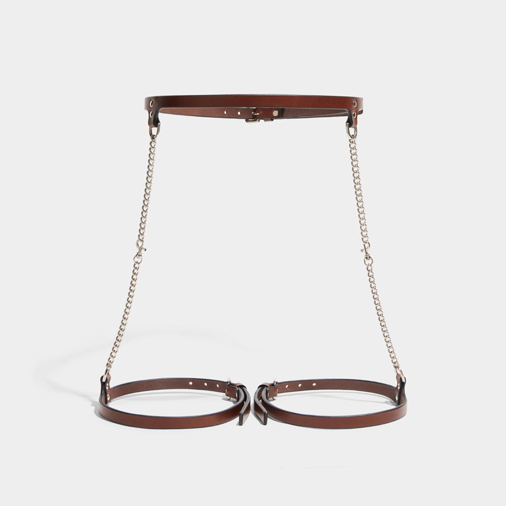 slim chain suspender harness brown fleet ilya